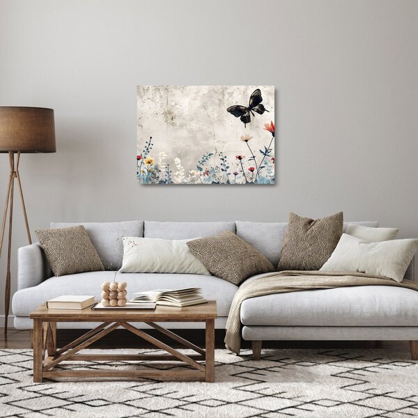 Staklena slika - Livada u betonu (70x50 cm)