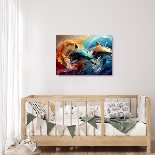 Staklena slika - Slika dupina (70x50 cm)