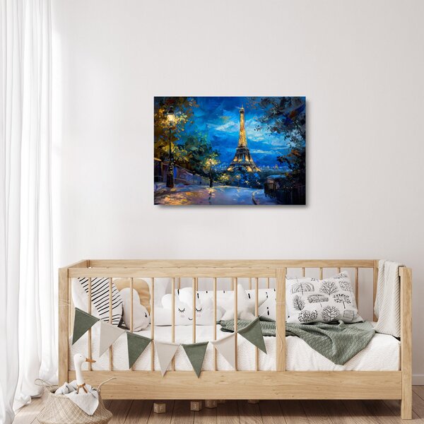 Staklena slika - Uljana slika Eiffelovog tornja (70x50 cm)