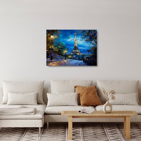 Staklena slika - Uljana slika Eiffelovog tornja (70x50 cm)