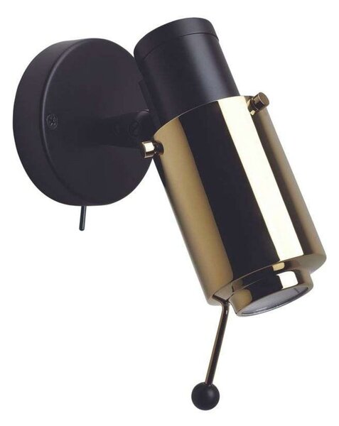 Biny Reflektor LED m/Afbryder & Stang Crna/Zlato - DCW