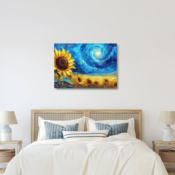 Staklena slika - Slikanje suncokreta (70x50 cm)