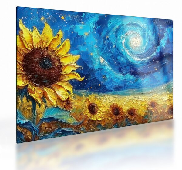 Staklena slika - Slikanje suncokreta (70x50 cm)