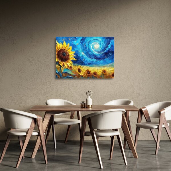 Staklena slika - Slikanje suncokreta (70x50 cm)