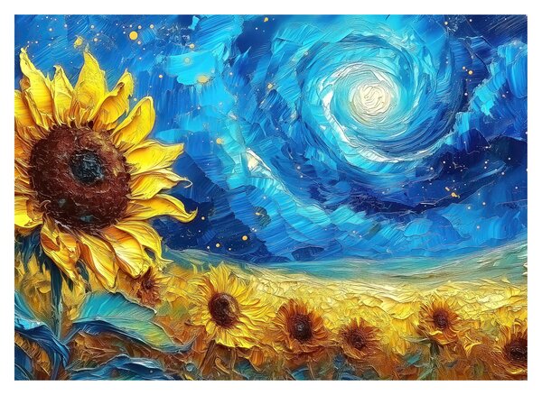 Staklena slika - Slikanje suncokreta (70x50 cm)