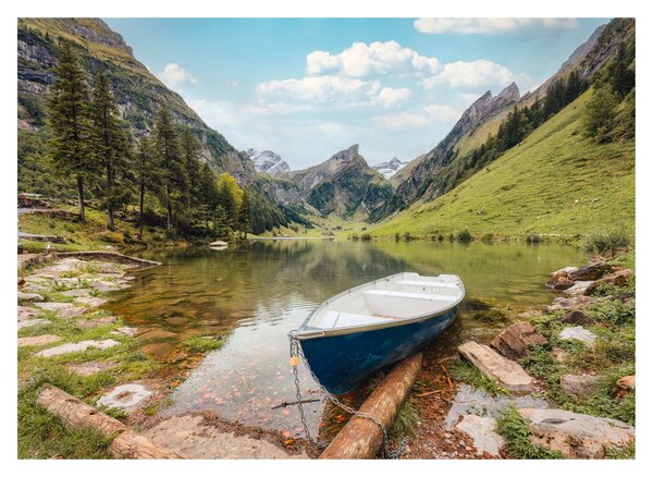 Staklena slika - Seealpsee, jezero u Švicarskoj (70x50 cm)