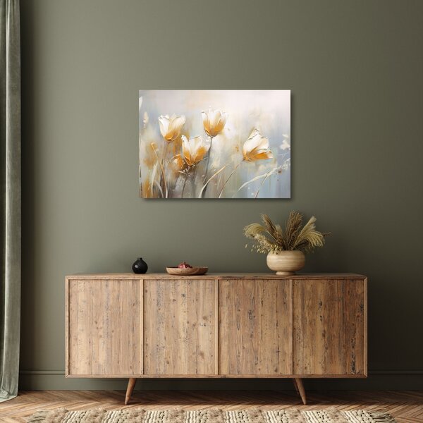Staklena slika - Slikanje tulipana (70x50 cm)