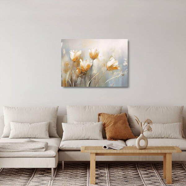 Staklena slika - Slikanje tulipana (70x50 cm)