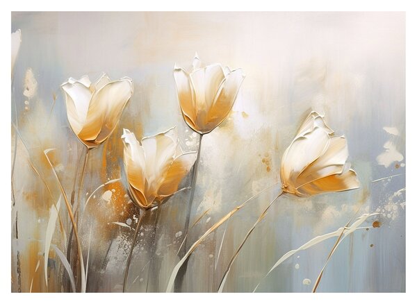 Staklena slika - Slikanje tulipana (70x50 cm)