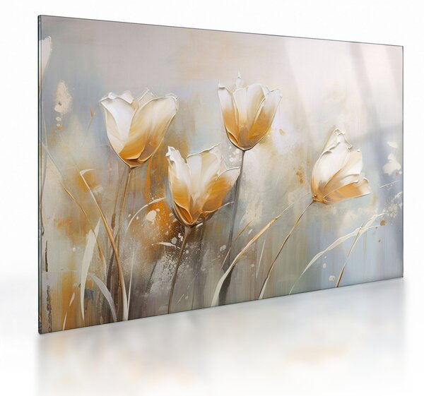 Staklena slika - Slikanje tulipana (70x50 cm)