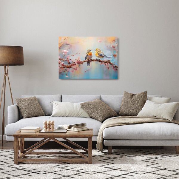 Staklena slika - Golupčići (70x50 cm)