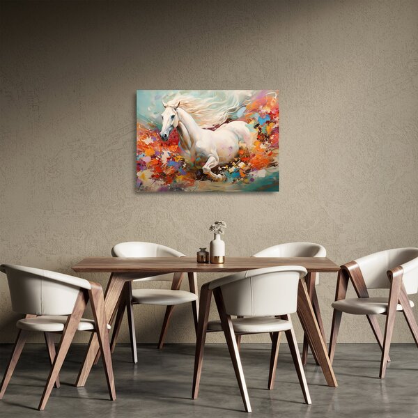 Staklena slika - Slikanje konja (70x50 cm)