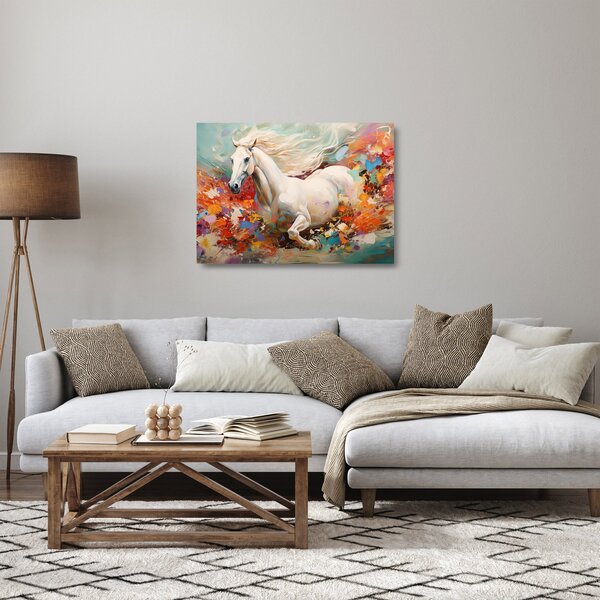 Staklena slika - Slikanje konja (70x50 cm)