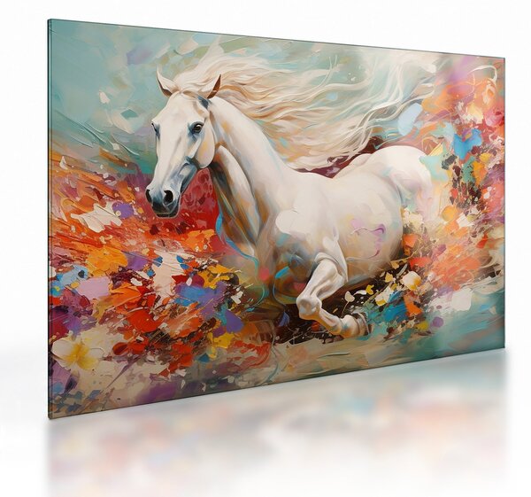 Staklena slika - Slikanje konja (70x50 cm)