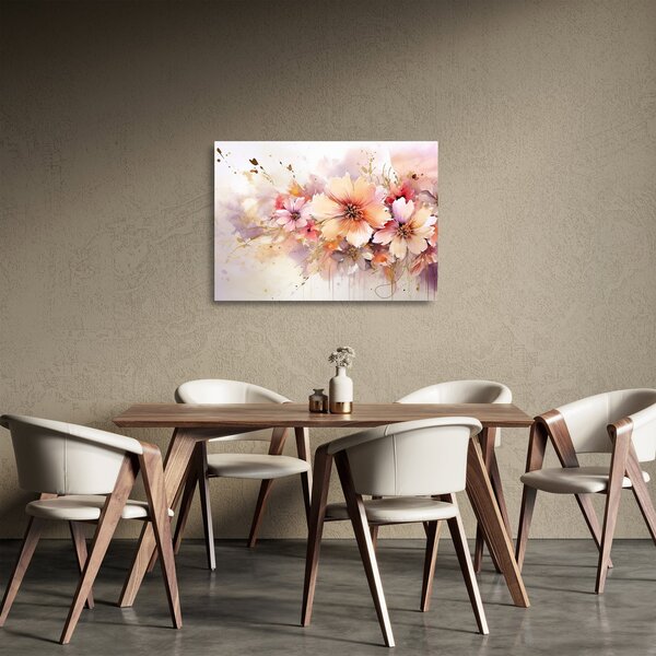 Staklena slika - Cvijeće (70x50 cm)