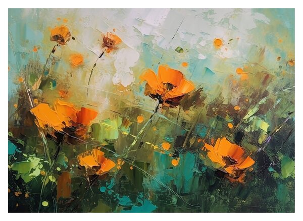 Staklena slika - Cvijeće (70x50 cm)
