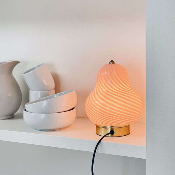 Stolne Lampa Dyberg Larsen, Lucy, Ružičasta ruža, Dnevna soba, Staklo, Skandinavski