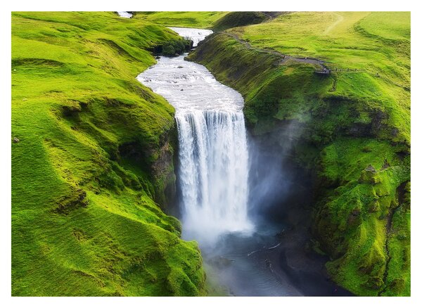 Staklena slika - Vodopad Skogafoss (70x50 cm)
