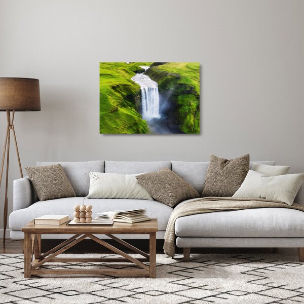 Staklena slika - Vodopad Skogafoss (70x50 cm)