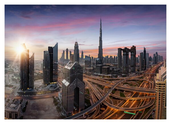 Staklena slika - Panorama Dubaija (70x50 cm)