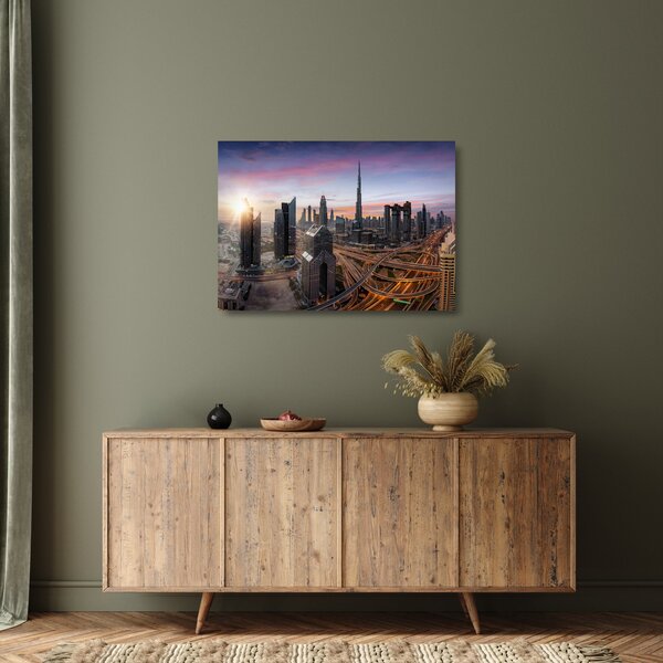 Staklena slika - Panorama Dubaija (70x50 cm)