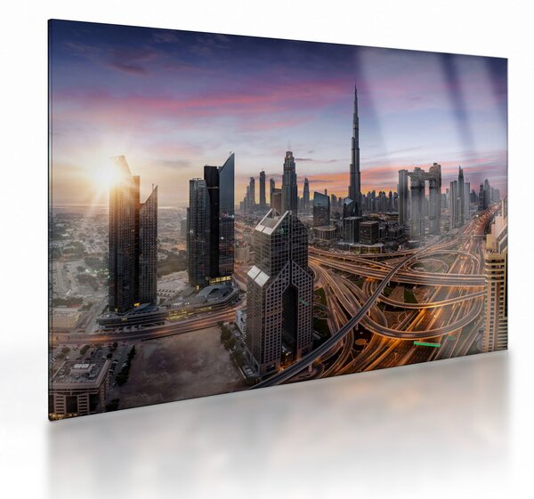 Staklena slika - Panorama Dubaija (70x50 cm)