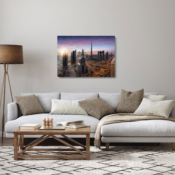 Staklena slika - Panorama Dubaija (70x50 cm)