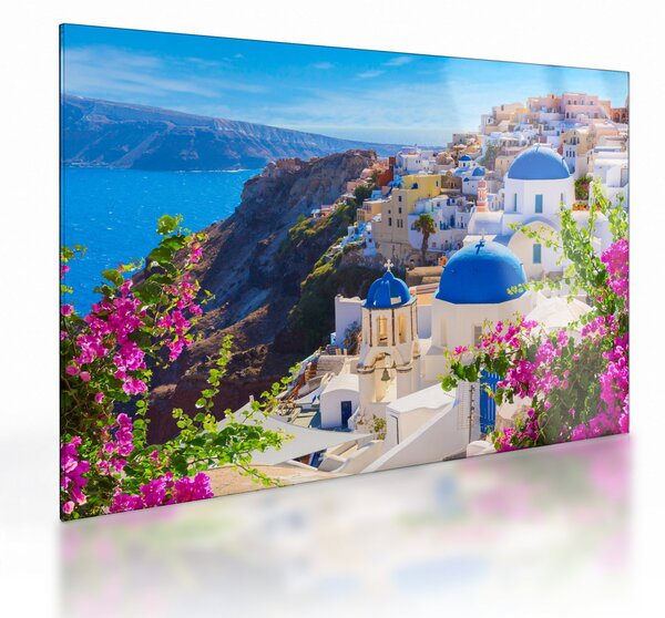 Staklena slika - Santorini, Grčka (70x50 cm)