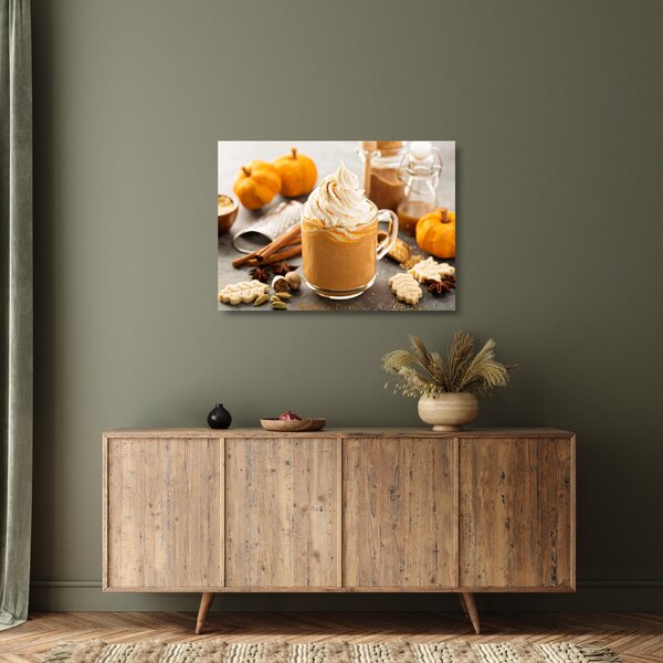 Staklena slika - Latte od bundeve (70x50 cm)