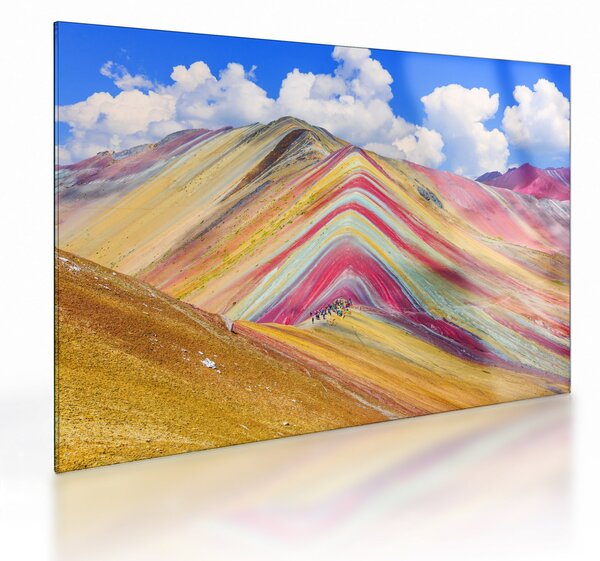 Staklena slika - Rainbow Mountain, Peru (70x50 cm)