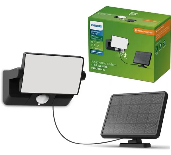 Fyns VANJSKA SOLARNA ZIDNA SVJETILJKA SA SENZOROM 3000K CRNA 8721103105653