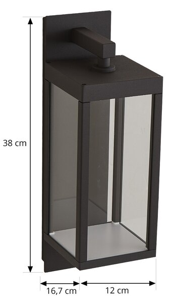 Vanjske Svjetiljka Lucande, Ferdinand, Sivo, Balkon, Staklo, Moderan