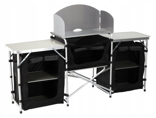 JAKS Sklopiva kamp kuhinja aluminijska 175 × 40 × 111 cm