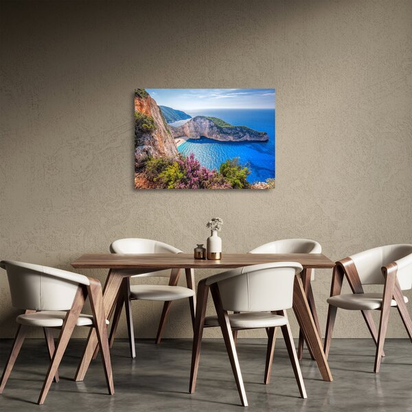 Staklena slika - Plaža Navagio, Grčka (70x50 cm)