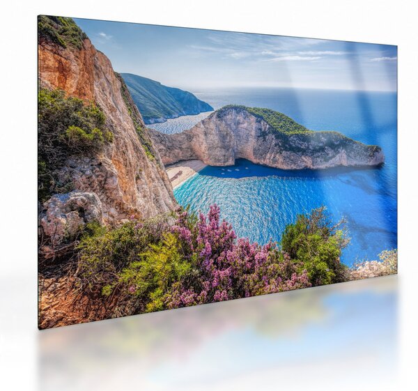 Staklena slika - Plaža Navagio, Grčka (70x50 cm)