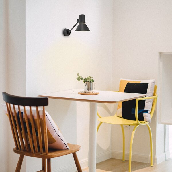 Zidne Svjetiljka Anglepoise, Type 80 W2, Crno, Dnevna soba, Metal, Dizajn