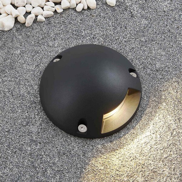 Lindby Huban LED podni reflektor, jedna žarulja, Crno, Metal