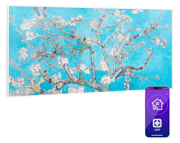 Klarstein Wonderwall Air Art Smart, infracrveni grijač, 120 x 60 cm, 700 W, aplikacija, cvijet badema