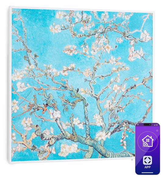 Klarstein Wonderwall Air Art Smart, infracrveni grijač, 60 x 60 cm, 350 W, aplikacija, bademov cvijet