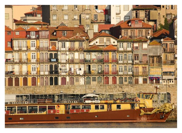 Staklena slika - Obalna četvrt, Portugal (70x50 cm)