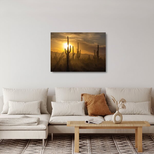 Staklena slika - Saguaro kaktusi (70x50 cm)
