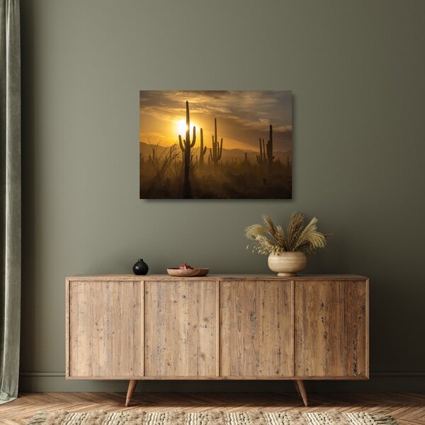 Staklena slika - Saguaro kaktusi (70x50 cm)