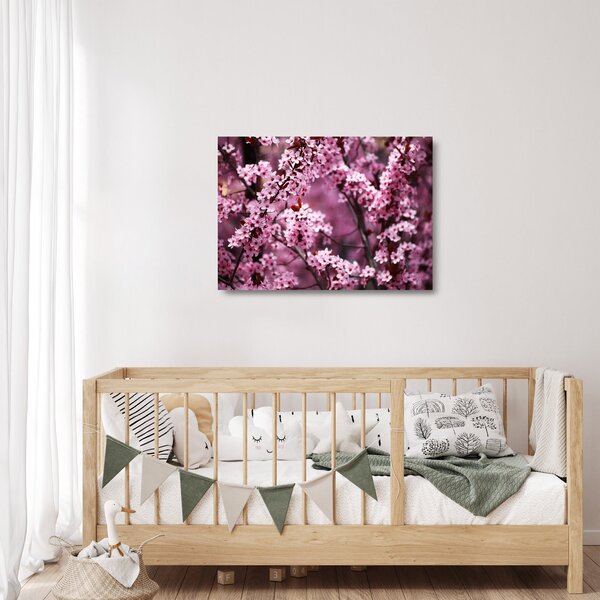 Staklena slika - Ružičasta sakura (70x50 cm)