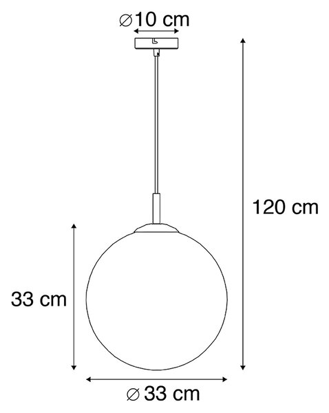Pametna viseća svjetiljka mjedena s ocean plavim staklom 33 cm uklj. WiFi ST64 - Pallon