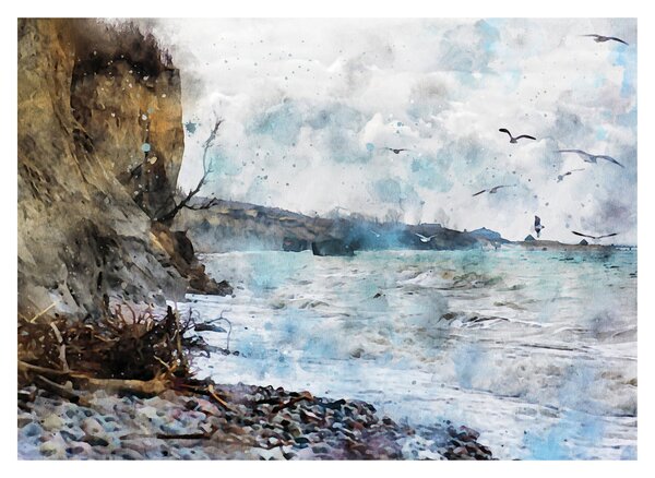 Staklena slika - Greben, akvarel (70x50 cm)