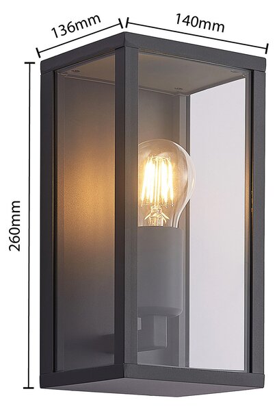 Vanjske Svjetiljka Lindby, Peldar, prigušiv, Crno, Balkon, Metal, Moderan