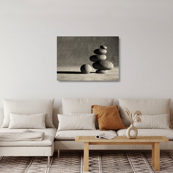 Staklena slika - Sivo kamenje (70x50 cm)
