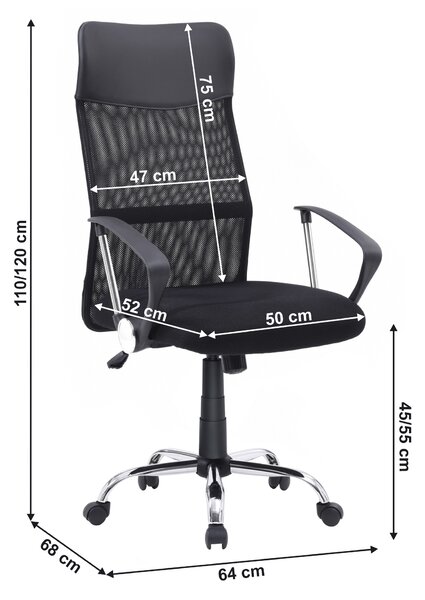 Zondo.hr Uredska fotelja Teuc (ekokoža crna + crna + krom) . 1064103