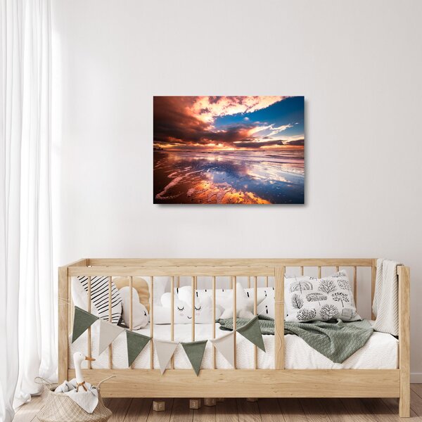Staklena slika - Večernja plaža (70x50 cm)