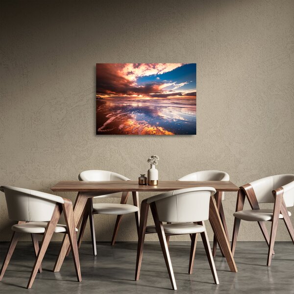 Staklena slika - Večernja plaža (70x50 cm)